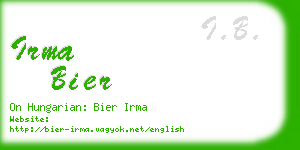 irma bier business card